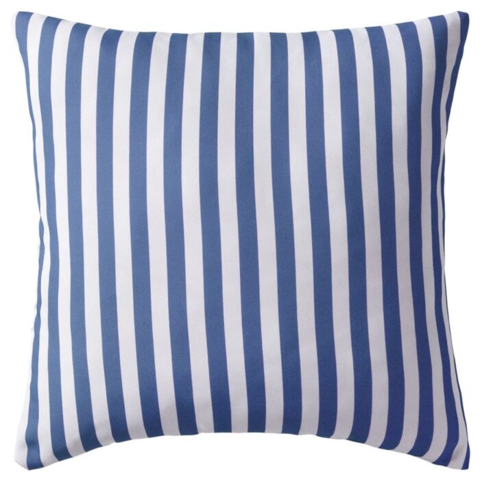 Oreiller d'extérieur lot de 2 Impression rayure 45 x 45 cm Bleu – Image 2