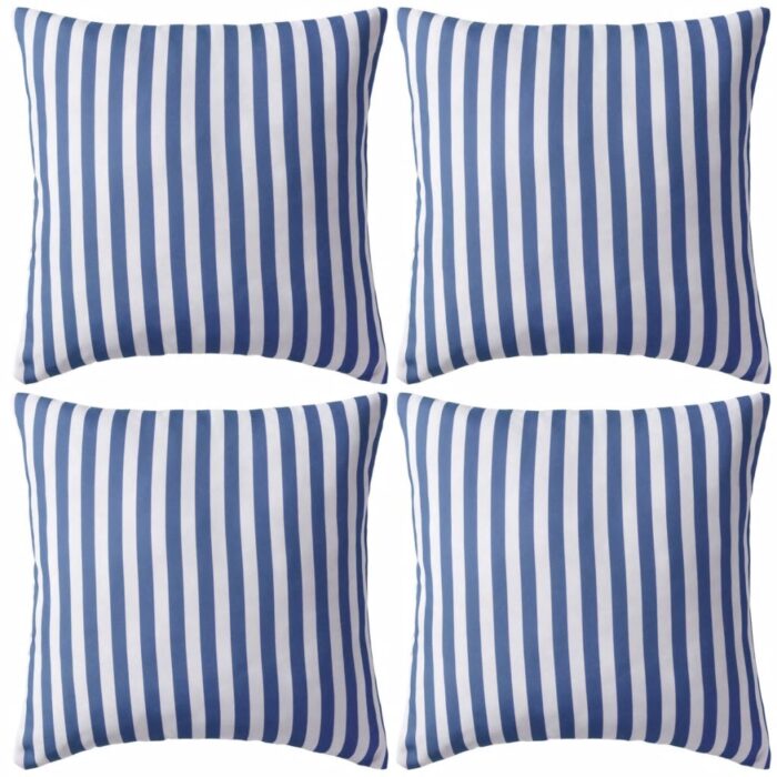 VXL8718475517337_a_en_hd_1.jpg Oreiller d'extérieur 4 pcs Impression rayure 45 x 45 cm Bleu – Image 1