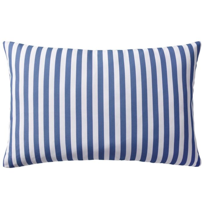 Oreiller d'extérieur lot de 2 Impression rayure 60 x 40 cm Bleu – Image 2