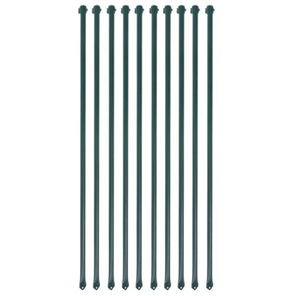 Poteau de jardin 10 pcs 1 m Métal Vert