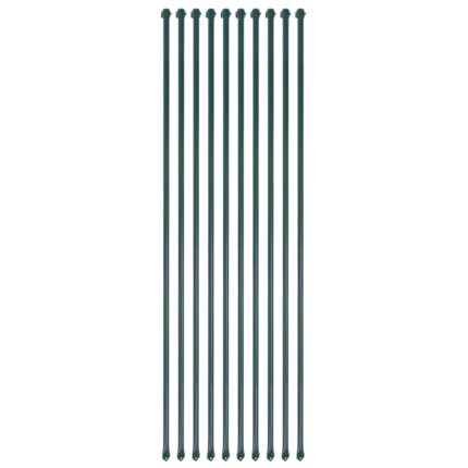 Poteau de jardin 10 pcs 1,5 m Métal Vert