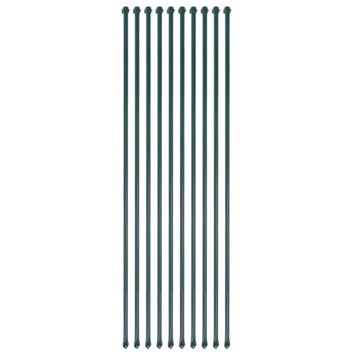 Poteau de jardin 10 pcs 1,5 m Métal Vert – Image 1