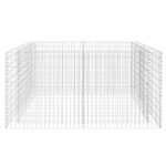 Lit surélevé à gabion Acier 180 x 90 x 100 cm Argenté – Image 2