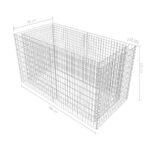 Lit surélevé à gabion Acier 180 x 90 x 100 cm Argenté – Image 5