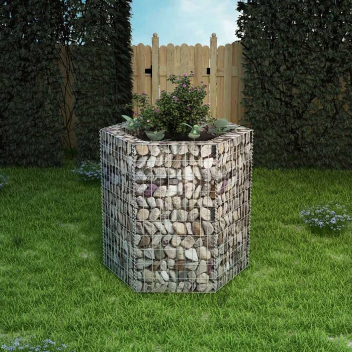 Lit surélevé à gabion hexagonale 100x90x100 cm – Image 1