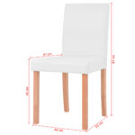 Table et chaises 7 pcs Cuir synthétique Chêne Couleur crème – Image 11