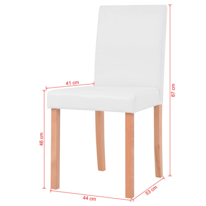 Table et chaises 7 pcs Cuir synthétique Chêne Couleur crème – Image 11