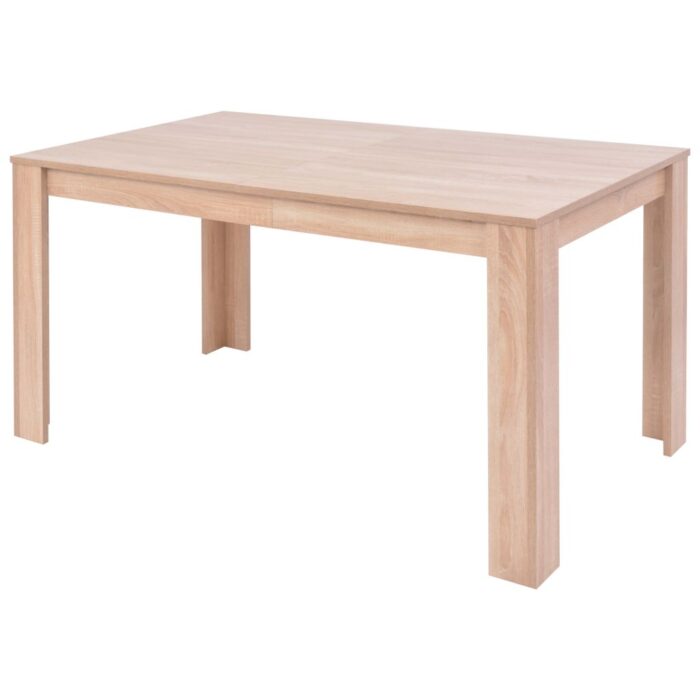 Table et chaises 7 pcs Cuir synthétique Chêne Couleur crème – Image 2