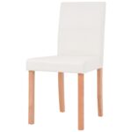 Table et chaises 7 pcs Cuir synthétique Chêne Couleur crème – Image 4