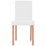 Table et chaises 7 pcs Cuir synthétique Chêne Couleur crème – Image 5