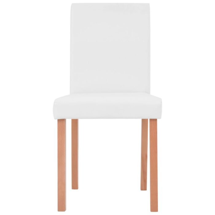 Table et chaises 7 pcs Cuir synthétique Chêne Couleur crème – Image 5