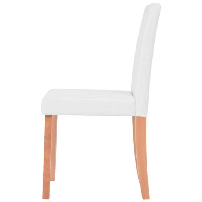 Table et chaises 7 pcs Cuir synthétique Chêne Couleur crème – Image 6