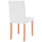 Table et chaises 7 pcs Cuir synthétique Chêne Couleur crème – Image 7