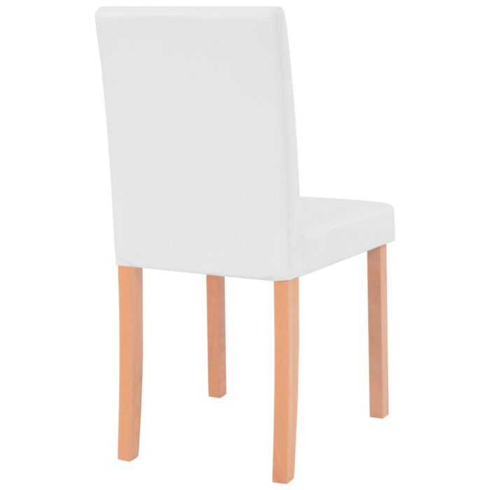 Table et chaises 7 pcs Cuir synthétique Chêne Couleur crème – Image 7