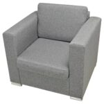 Fauteuil gris foncé tissu – Image 2