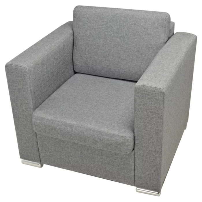 Fauteuil gris foncé tissu – Image 2