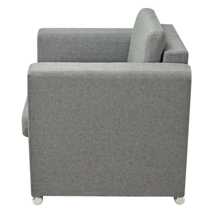 Fauteuil gris foncé tissu – Image 3