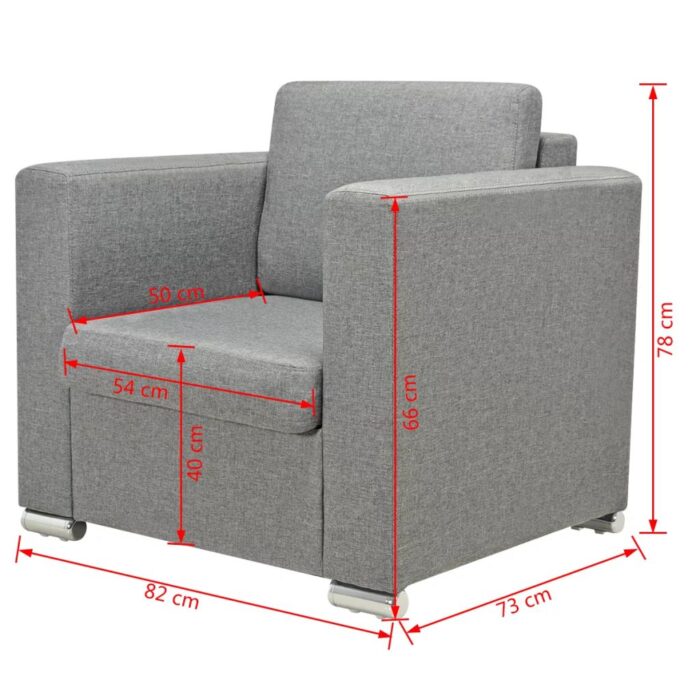 Fauteuil gris foncé tissu – Image 5