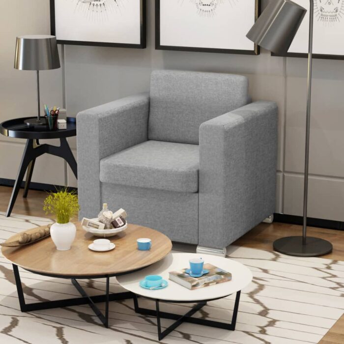 Fauteuil gris foncé tissu – Image 1