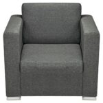 Fauteuil gris foncé tissu – Image 2