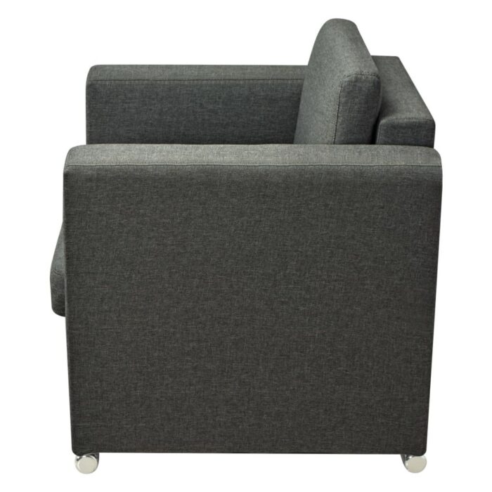 Fauteuil gris foncé tissu – Image 3