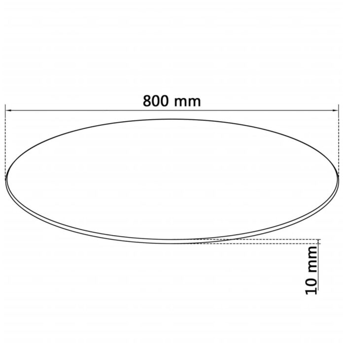 Dessus de table ronde en verre trempé 800 mm – Image 3