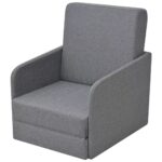 Fauteuil convertible gris clair tissu