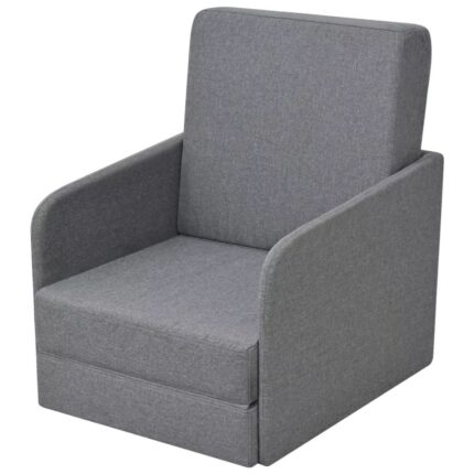 Fauteuil convertible gris clair tissu