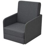 Fauteuil convertible gris foncé tissu