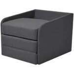 Fauteuil convertible gris foncé tissu – Image 2