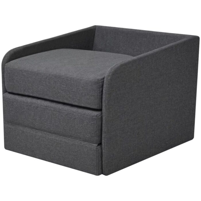 Fauteuil convertible gris foncé tissu – Image 2