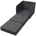 Fauteuil convertible gris foncé tissu – Image 3