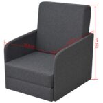 Fauteuil convertible gris foncé tissu – Image 5