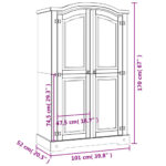 Garde-robe avec 2 portes Gamme Corona pin mexicain – Image 7