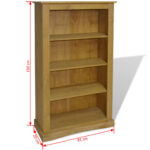 Bibliothèque 4 niveaux Gamme Corona Pin mexicain 80x29x150 cm – Image 5