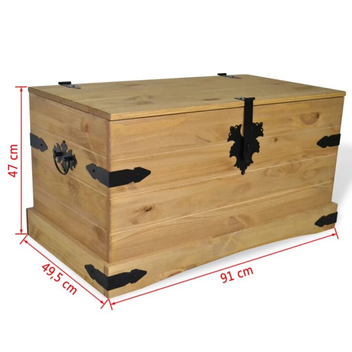 Coffre de rangement Pin mexicain Gamme Corona 91x49,5x47 cm – Image 3