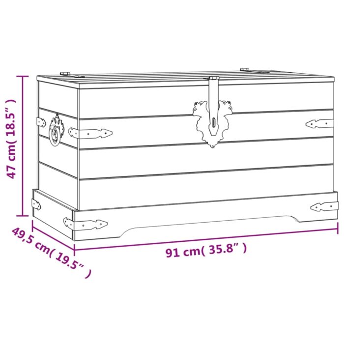 Coffre de rangement Pin mexicain Gamme Corona 91x49,5x47 cm – Image 6