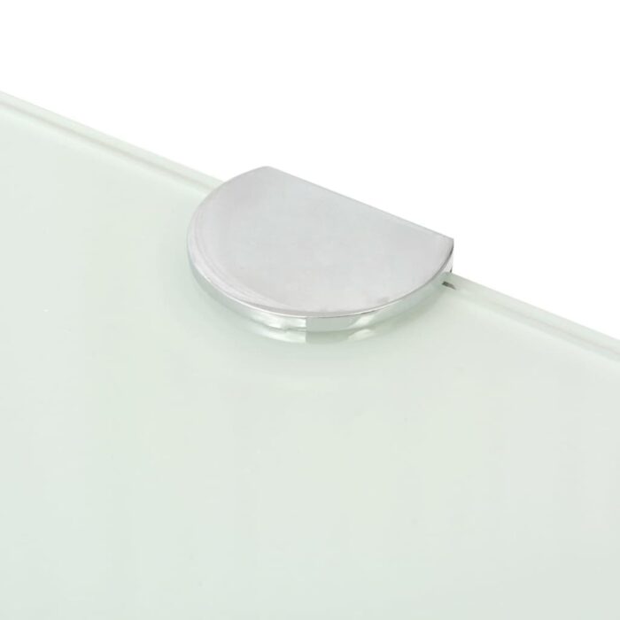 Étagère de coin avec supports chromés Verre Blanc 25 x 25 cm – Image 3