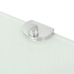 Étagère de coin avec supports chromés Verre Blanc 25 x 25 cm – Image 4