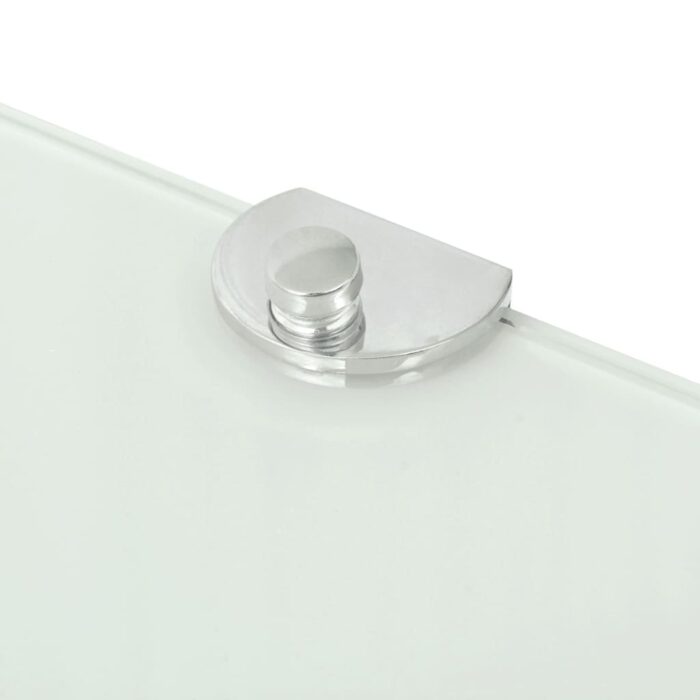 Étagère de coin avec supports chromés Verre Blanc 25 x 25 cm – Image 4