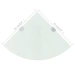 Étagère de coin avec supports chromés Verre Blanc 25 x 25 cm – Image 5