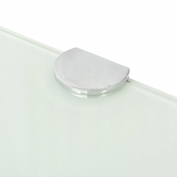 Étagère de coin avec supports chromés Verre Blanc 35 x 35 cm – Image 3