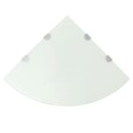 Étagère de coin avec supports chromés Verre Blanc 45 x 45 cm