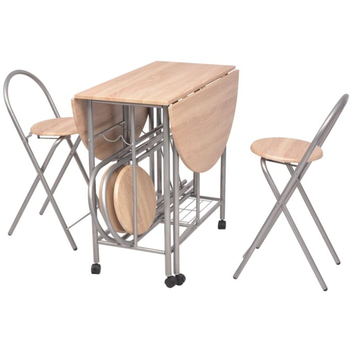 Ensemble de salle à manger pliable 5 pièces MDF – Image 2