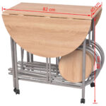 Ensemble de salle à manger pliable 5 pièces MDF – Image 5