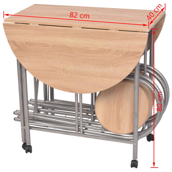Ensemble de salle à manger pliable 5 pièces MDF – Image 5