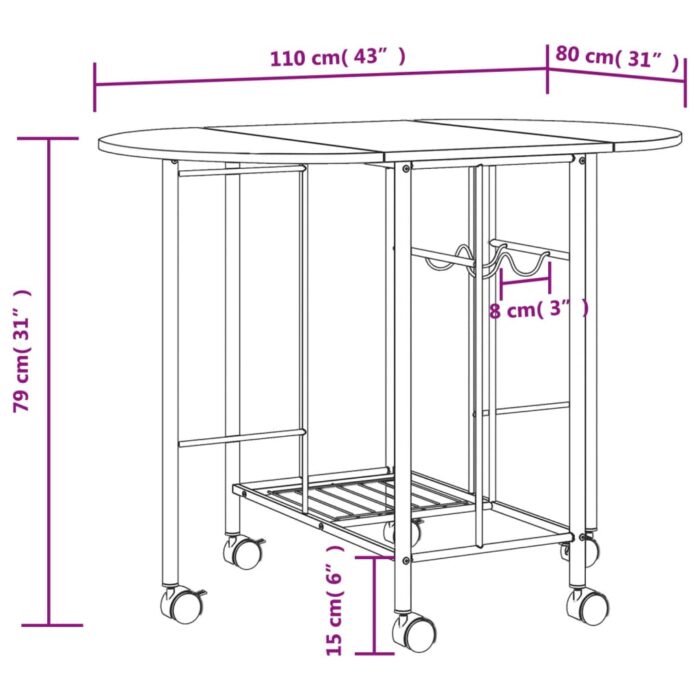 Ensemble de salle à manger pliable 5 pièces MDF – Image 6
