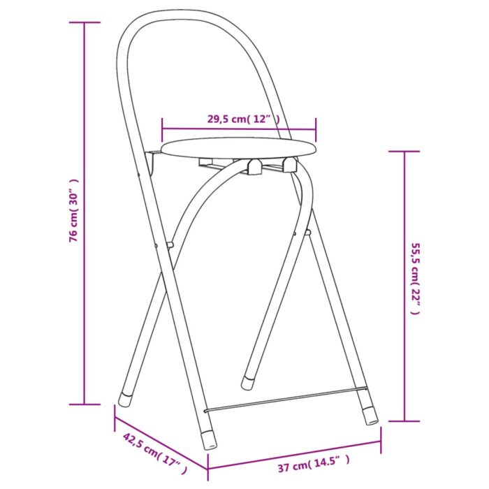Ensemble de salle à manger pliable 5 pièces MDF – Image 7
