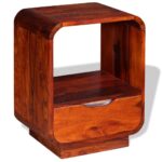 Table de chevet avec tiroir Bois massif 40x30x50 cm – Image 3