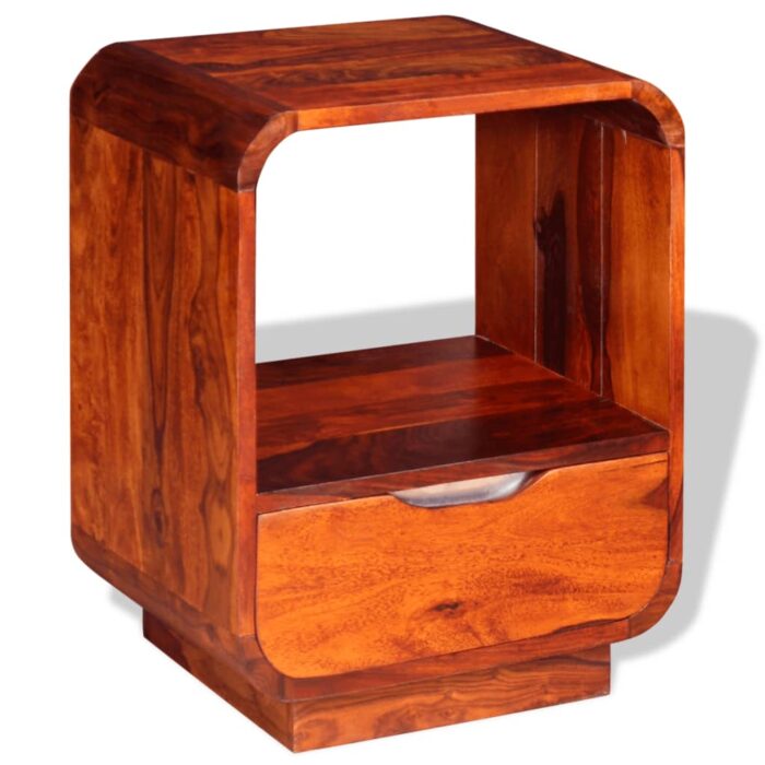 Table de chevet avec tiroir Bois massif 40x30x50 cm – Image 4